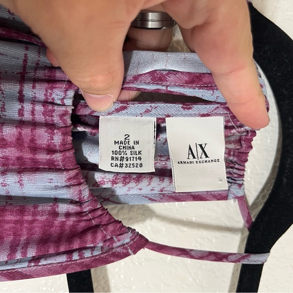 A/X ARMANI EXCHANGE💜SILK PLAID HALTER DRESS Sz 2 - Picture 3 of 6